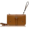 Mia Tan Leather Clutch