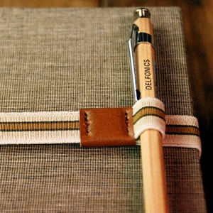 Delfonics Notebook Strap - Stripe Large Beige Brown